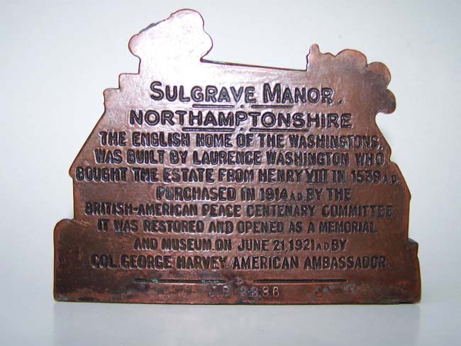 A rare pair of Antique Bookends circa 1922 depicting the Ancestral Home of George Washington — image 2
